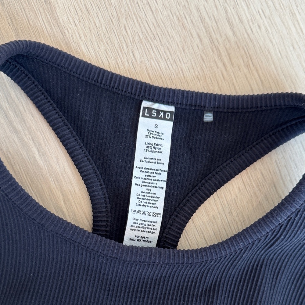 Black Ribbed Tank Top - Picture 2 of 4
